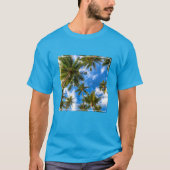 Tropical Beaches | Palm Trees on Blue Sky T-shirt (Voorkant)