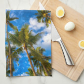 Tropical Beaches | Palm Trees on Blue Sky Theedoek (Quarter Fold)