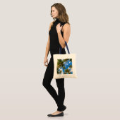 Tropical Beaches | Palm Trees on Blue Sky Tote Bag (Voorkant (model))