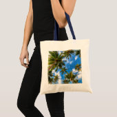 Tropical Beaches | Palm Trees on Blue Sky Tote Bag (Voorkant (product))