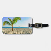 Tropical Beaches Sailboat, Palm Tree, Aruba Bagagelabel (Voorkant horizontaal)