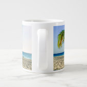 Tropical Beaches Sailboat, Palm Tree, Aruba Grote Koffiekop (Achterkant)