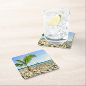 Tropical Beaches Sailboat, Palm Tree, Aruba Kartonnen Onderzetters (Insitu)