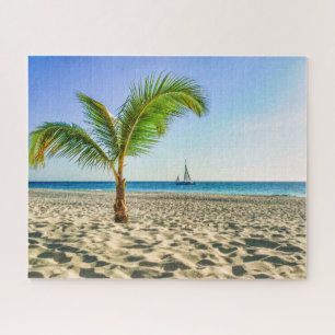 Tropical Beaches Sailboat, Palm Tree, Aruba Legpuzzel