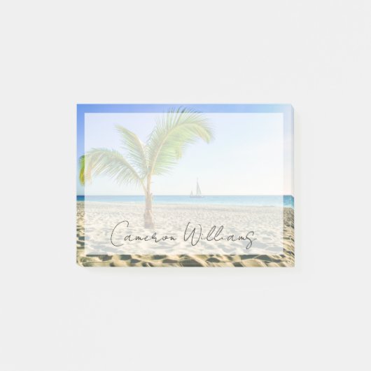 Tropical Beaches Sailboat, Palm Tree, Aruba Post-it® Notes (Voorkant)