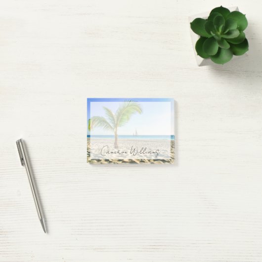 Tropical Beaches Sailboat, Palm Tree, Aruba Post-it® Notes (Kantoor)