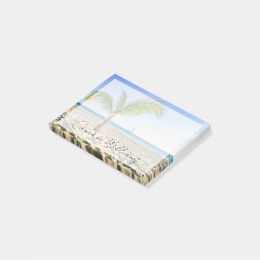 Tropical Beaches Sailboat, Palm Tree, Aruba Post-it® Notes (Schuin)