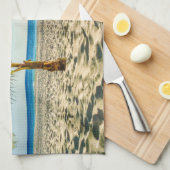 Tropical Beaches Sailboat, Palm Tree, Aruba Theedoek (Quarter Fold)