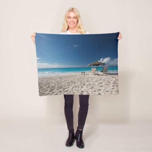 Tropical Beaches Sandy Beach, Anguilla Fleece Deken (In situ)