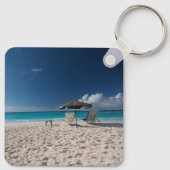 Tropical Beaches Sandy Beach, Anguilla Sleutelhanger (Achterkant)