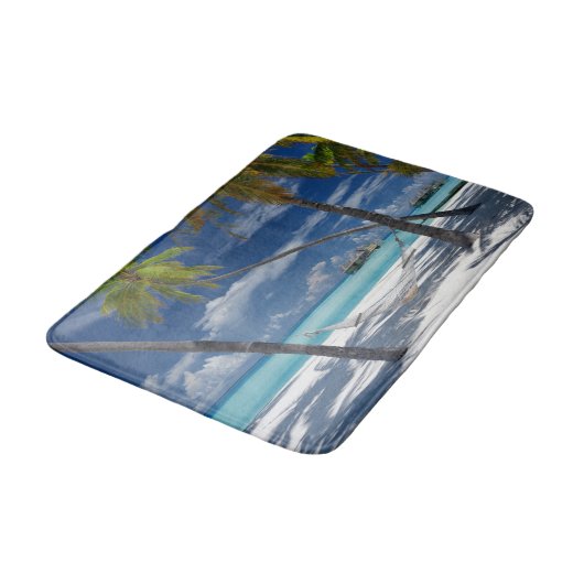 Tropical Beaches Sandy Beach, Maldives Badmat (Gekanteld)