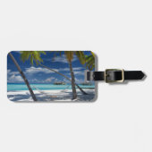 Tropical Beaches Sandy Beach, Maldives Bagagelabel (Voorkant horizontaal)