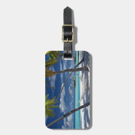 Tropical Beaches Sandy Beach, Maldives Bagagelabel (Voorkant verticaal)