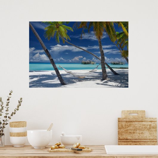 Tropical Beaches Sandy Beach, Maldives Poster (Keuken)