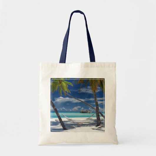 Tropical Beaches Sandy Beach, Maldives Tote Bag (Voorkant)