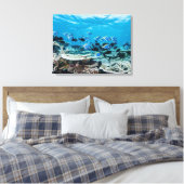 Tropical Beaches | Sturgeon Amongst Coral Canvas Afdruk (Insitu (Slaapkamer))