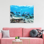 Tropical Beaches | Sturgeon Amongst Coral Canvas Afdruk (Insitu (Woonkamer))