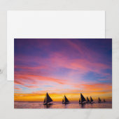 Tropical Beaches Sunset Sailboats, Phillipines Bedankkaart (Voorkant / Achterkant)