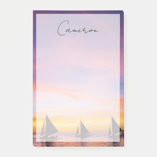 Tropical Beaches Sunset Sailboats, Phillipines Post-it® Notes (Voorkant)
