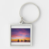 Tropical Beaches Sunset Sailboats, Phillipines Sleutelhanger (Voorkant)