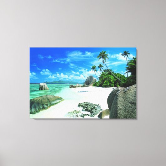 Tropical Beaches | The Digue Island Canvas Afdruk (Voorkant)