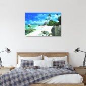 Tropical Beaches | The Digue Island Canvas Afdruk (Insitu (Slaapkamer))