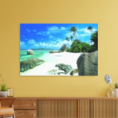 Tropical Beaches | The Digue Island Canvas Afdruk (Insitu (Woonkamer))