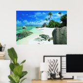 Tropical Beaches | The Digue Island Poster (Thuiskantoor)