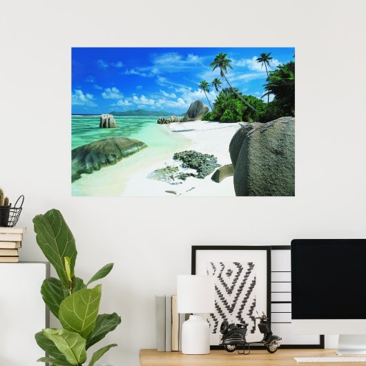 Tropical Beaches | The Digue Island Poster (Thuiskantoor)