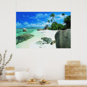 Tropical Beaches | The Digue Island Poster (Keuken)