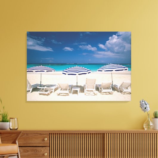 Tropical Beaches | Tropical Beach Anguilla Canvas Afdruk (Insitu (Woonkamer))