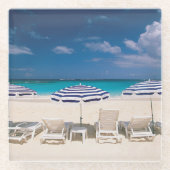 Tropical Beaches | Tropical Beach Anguilla Glazen Onderzetter (Voorkant)