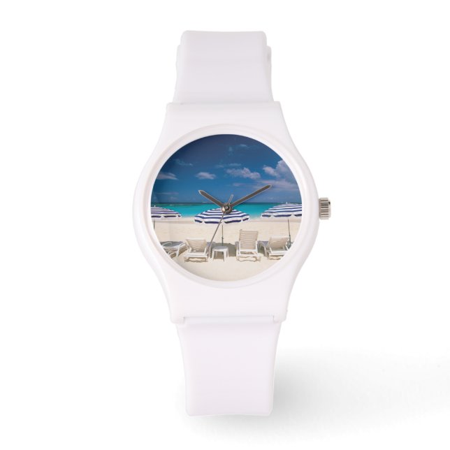 Tropical Beaches | Tropical Beach Anguilla Horloge (Voorkant)