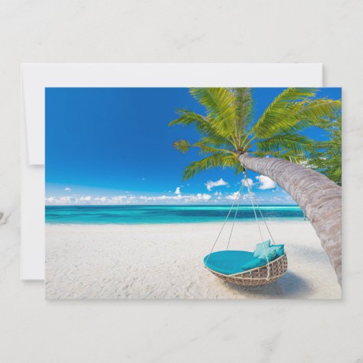 Tropical Beaches Tropical Landscape Beach Swing Bedankkaart (Voorkant)