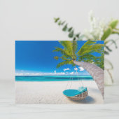Tropical Beaches Tropical Landscape Beach Swing Bedankkaart (Staand voorkant)