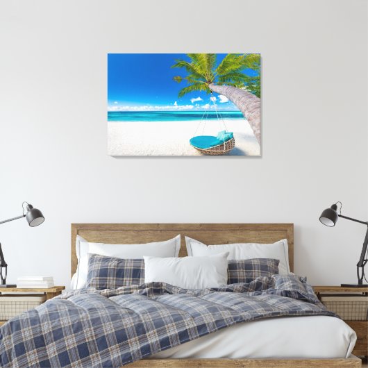 Tropical Beaches Tropical Landscape Beach Swing Canvas Afdruk (Insitu (Slaapkamer))