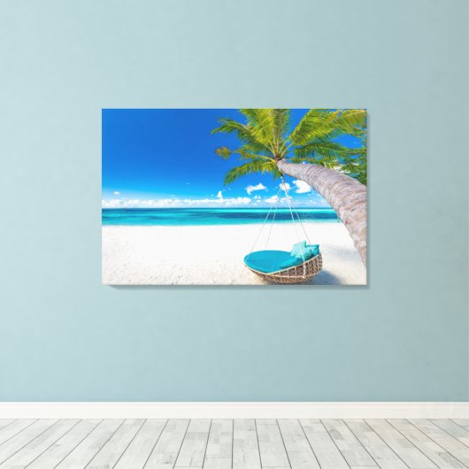Tropical Beaches Tropical Landscape Beach Swing Canvas Afdruk (Insitu (Houten vloer))
