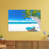 Tropical Beaches Tropical Landscape Beach Swing Canvas Afdruk (Insitu (Woonkamer))