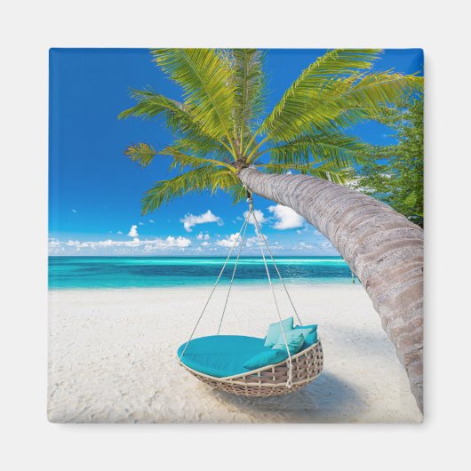 Tropical Beaches Tropical Landscape Beach Swing Magneet (Voorkant)