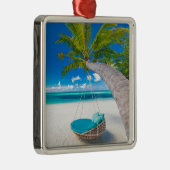 Tropical Beaches Tropical Landscape Beach Swing Metalen Ornament (Rechts)