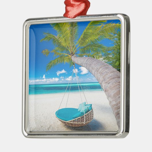 Tropical Beaches Tropical Landscape Beach Swing Metalen Ornament (Links)