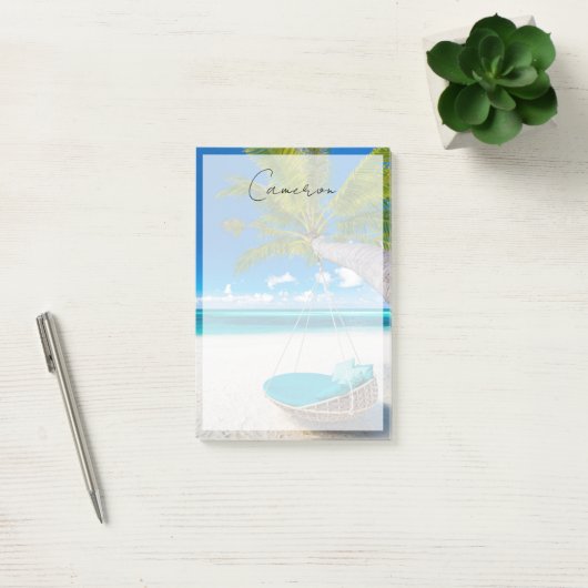 Tropical Beaches Tropical Landscape Beach Swing Post-it® Notes (Kantoor)