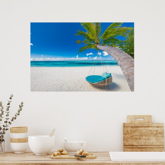 Tropical Beaches Tropical Landscape Beach Swing Poster (Keuken)