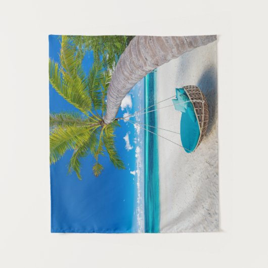 Tropical Beaches | Tropical Landscape Beach Swing Wandkleed (Voorkant)