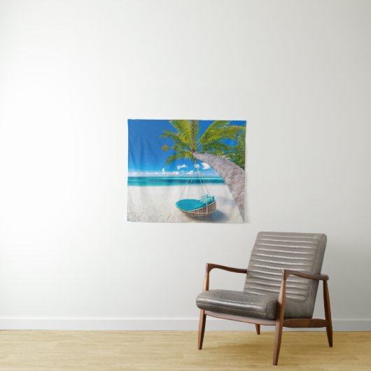 Tropical Beaches | Tropical Landscape Beach Swing Wandkleed (In Situ (horizontaal))