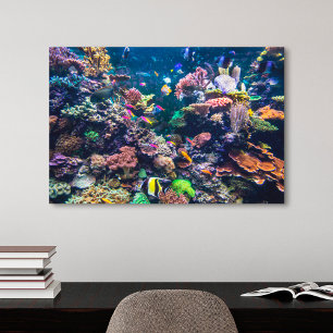 Tropical Beaches Underwater Coral Reef Canvas Afdruk