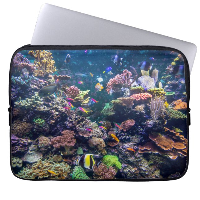 Tropical Beaches | Underwater Coral Reef Laptop Sleeve (Voorkant)