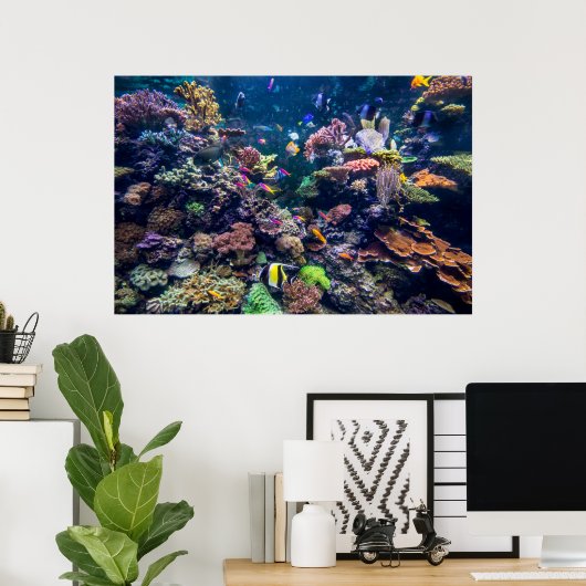 Tropical Beaches | Underwater Coral Reef Poster (Thuiskantoor)