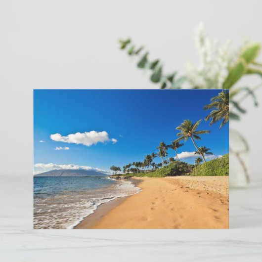 Tropical Beaches | Wailea, Maui, Hawaii Bedankkaart (Staand voorkant)