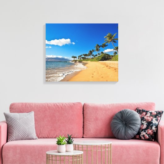 Tropical Beaches | Wailea, Maui, Hawaii Canvas Afdruk (Insitu (Woonkamer))
